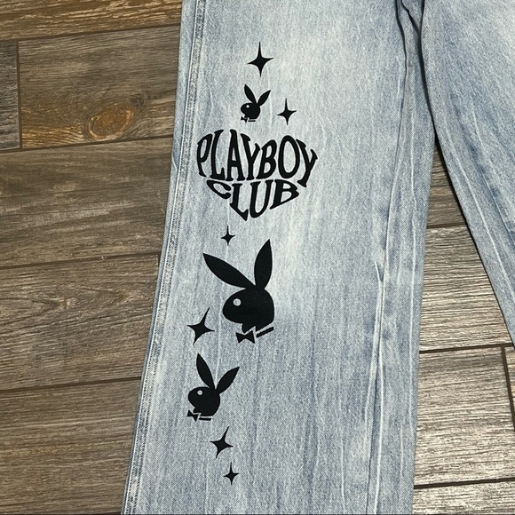 NWT Playboy X PacSun Jeans Eco Distressed High Waisted Baggy 22 23 24 25 27 - Picture 13 of 15